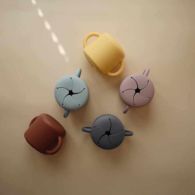 mushie Silicone Snack Cup | Spill Proof Food Container for Toddler and Baby (Tradewinds)