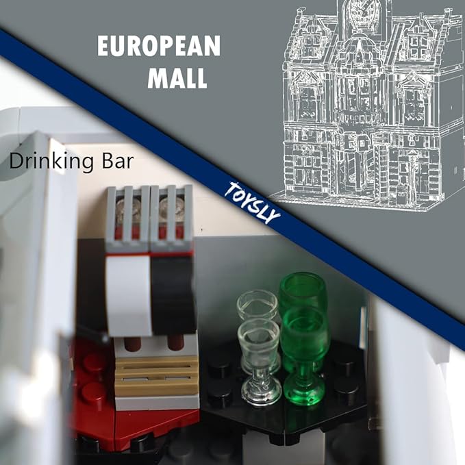 TOYSLY Street European Mall MOC Building Blocks and Engineering Toy, Construction Set to Build, Model Set and Assembly Toy for Teens and Adult 2039 Pieces