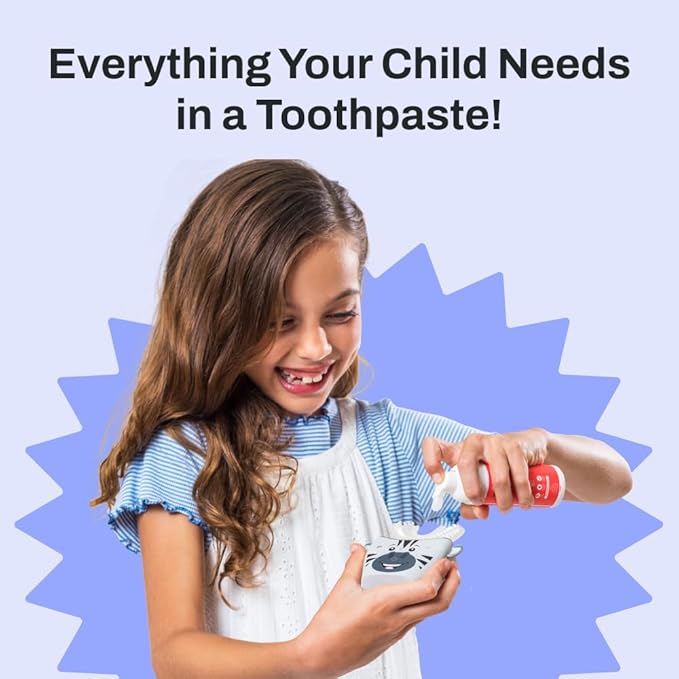 autobrush Kids Fluoride Foaming Toothpaste Bubblegum Flavor for Electric or U-Shaped Toothbrush, SLS-Free, Training Toothpaste, Anti-Cavity, Travel Friendly (3 Pack)