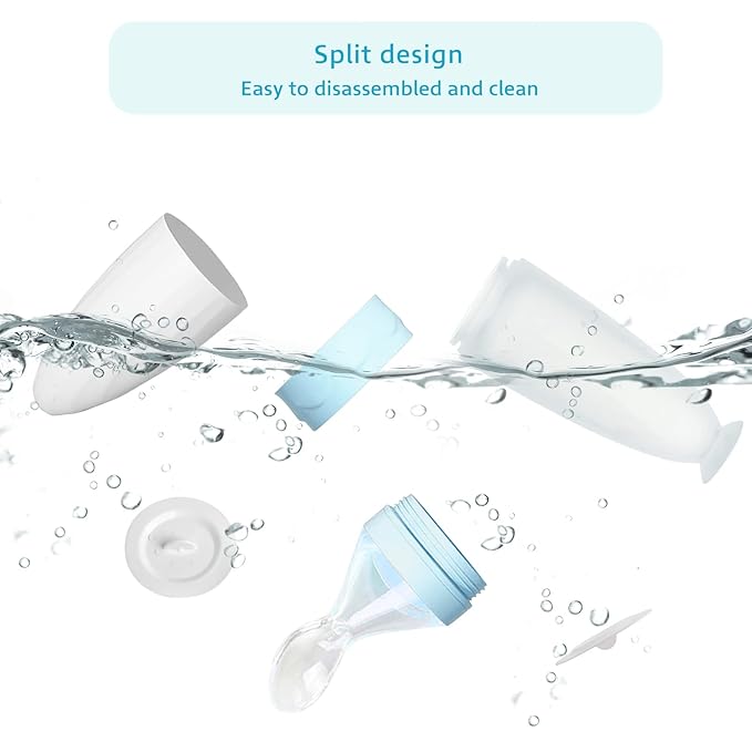 Termichy Baby Food Dispensing Spoon: Squeeze Feeder Dispenser for Baby - Self Feeding Bottle Spoon