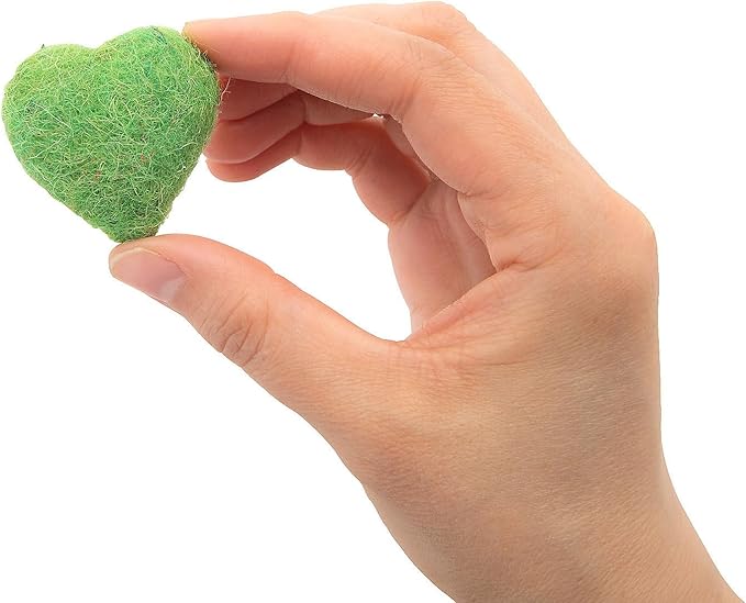 Rainbow Wool Felt Hearts - Craft Supplies - 24 Pieces