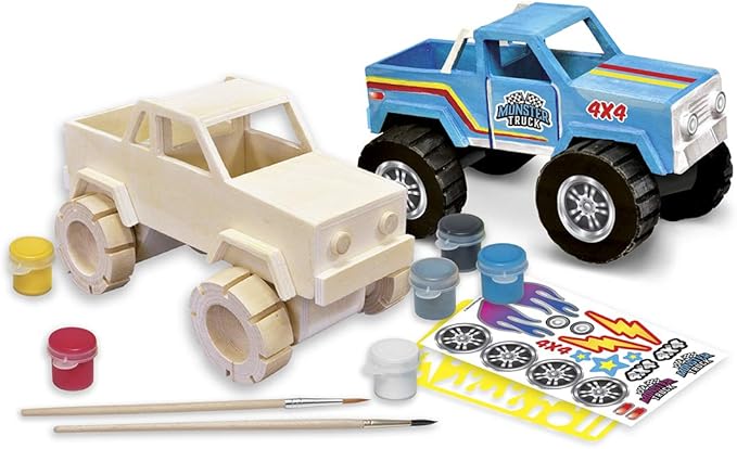 Works of Ahhh... Craft Set - Monster Truck Premium Wood Paint Kit