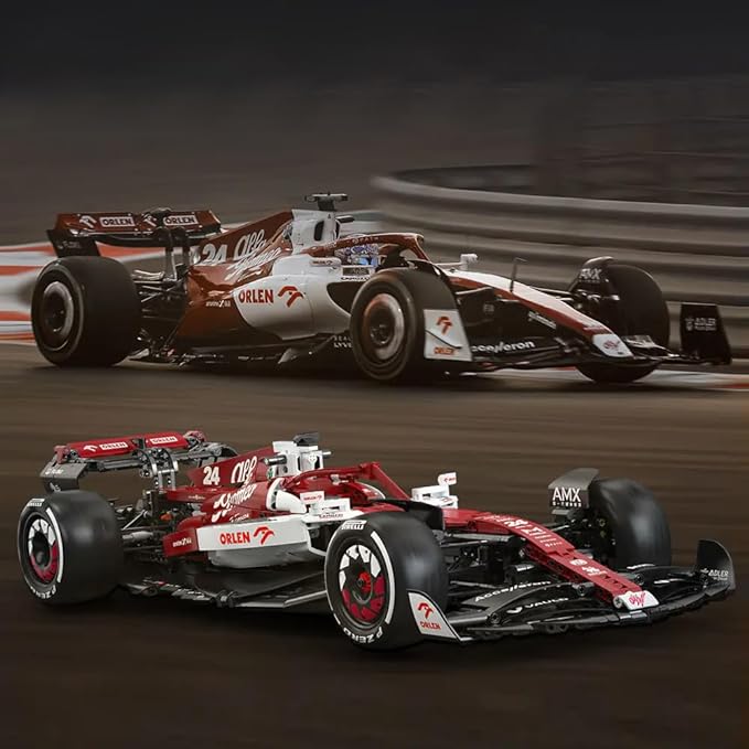 CaDA C64005w Alfa Romeo F1 Race Car C42 Building Blocks Set, 1868 PCS 1: 8 MOC Creative Building Blocks, Excellent Racer Model and Collection STEM Gift for 8+ Kids Teens and Adults