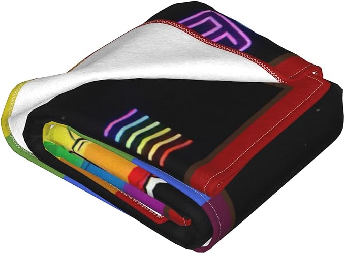 LGBT Throw Blanket Rainbow Progress Pride Blanket Soft Cozy Flannel Fleece Lightweight Plush Fuzzy LGBT Blanket Gifts for Gay LGBTQ Lesbian Transexual Friends Besties Couch Sofa Bed 50"X60"