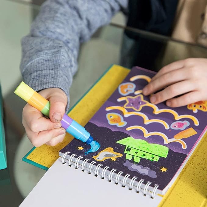 Tiger Tribe Coloring Set - Beach - Take Along Travel Art Kit - All Supplies Included - Easy Clean Up and Storage - Ages 3+ - 60640