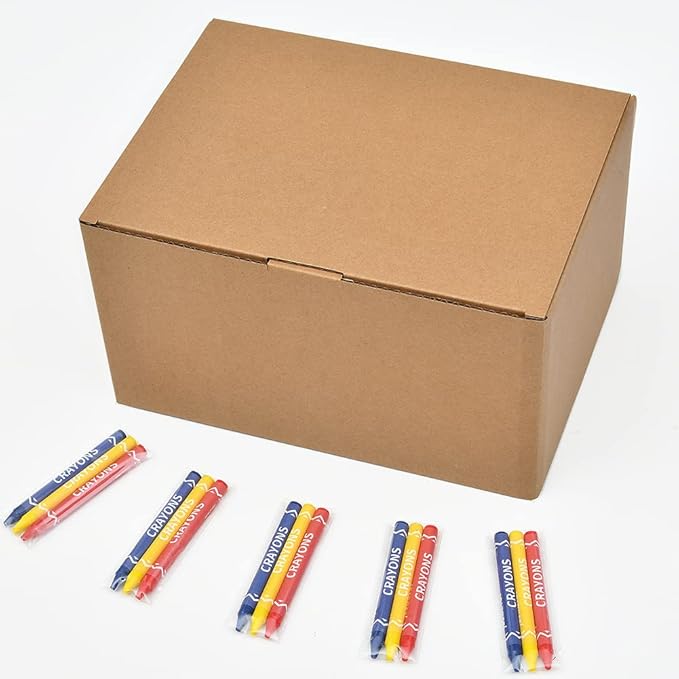 Madisi Crayons Bulk Pack, Regular Size, 3 Colors, 300 Packs, 900 Count