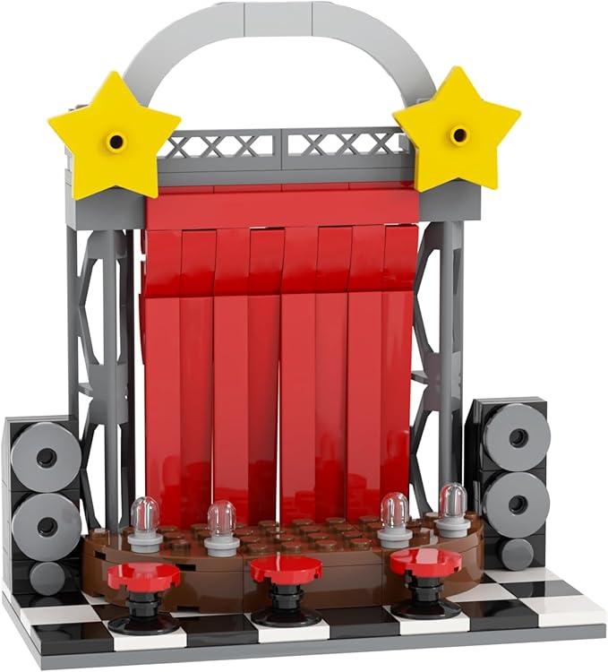MOOXI-MOC FNAF Small Stage Building Set,Creative Cute Building Blocks Children Kits,Halloween for Kids(139pcs)