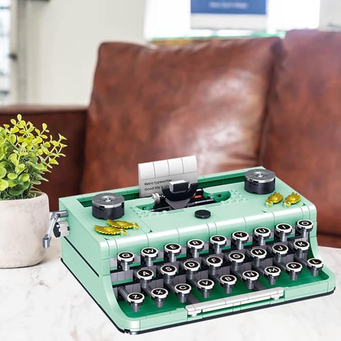 ENHANA Ideas Retro Typewriter Building Blocks Toys Model,STEM Building Idea Set,Best Nostalgic Gift for 6+ Year Old Kids or Adults,820PCS