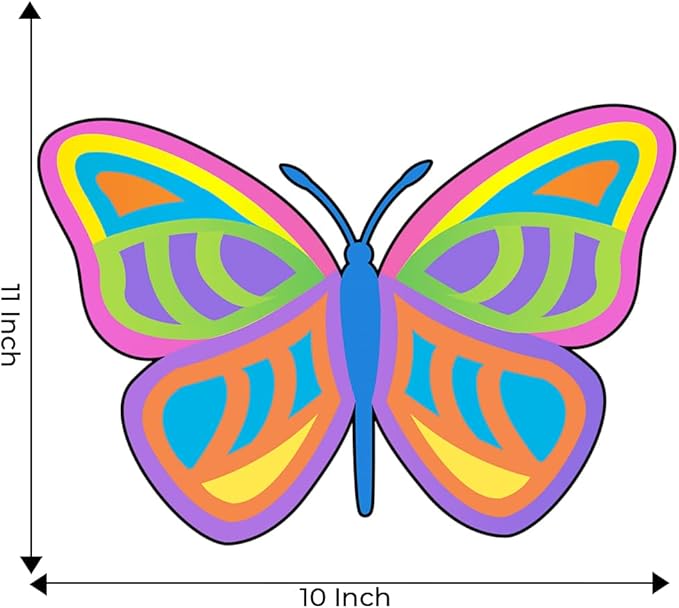 ToyKraftt Toddler Butterfly Art and Craft Kit for 3 to 5 Year Olds, Peel and Stick Pictures, Gifts for Boys Girls - Sequin Pictures Butterflies