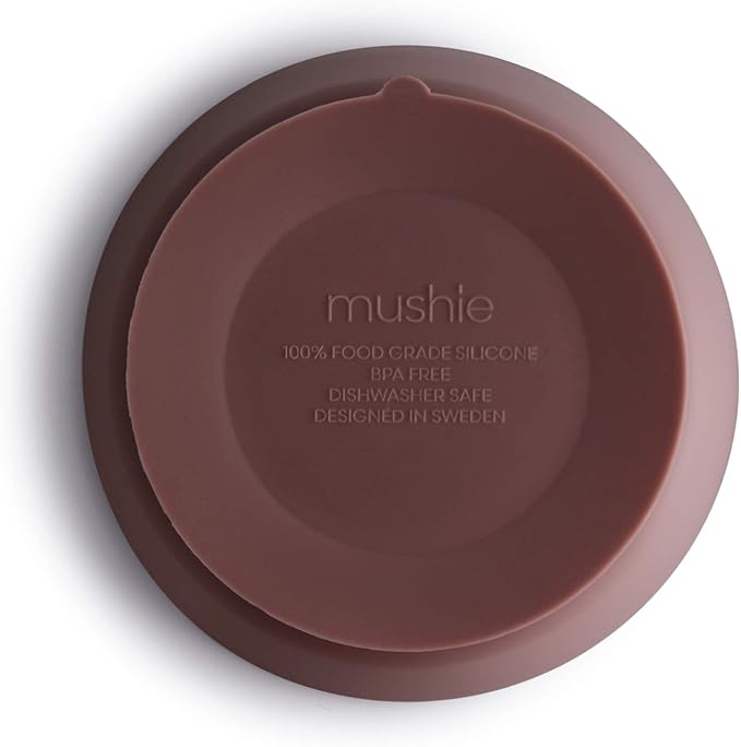 mushie Silicone Suction Bowl | BPA-Free Non-Slip Design (Cloudy Mauve)
