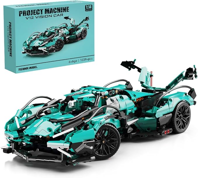 Mesiondy 1:14 MOC Sports Car Building Blocks Toys Boys or Adults Kits， Building Set Raceing Car Model,Cars for Boys Age 12-16 8-14，(1039 Pieces)