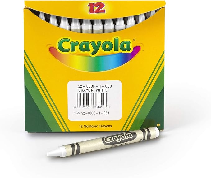 Crayola Crayons, White, Single Color Crayon Refill, 12 Count Bulk Crayons, School Supplies
