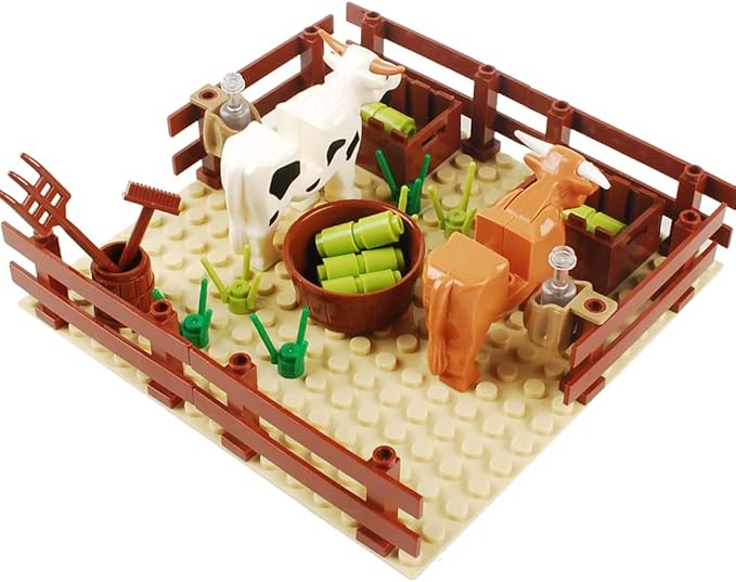 Farm Field Set Building Blocks Plant Animal Crops Building Bricks Kit DIY Building Set Compatible All Major Brands (#A)