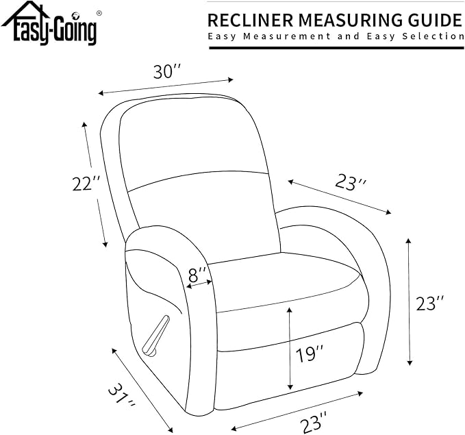 Easy-Going 100% Dual Waterproof Recliner Cover Stretch Soft Couch Cover for Dogs, Sofa Slipcover for Recliner Couch Leakproof Furniture Protector for Kids, Pets Brown