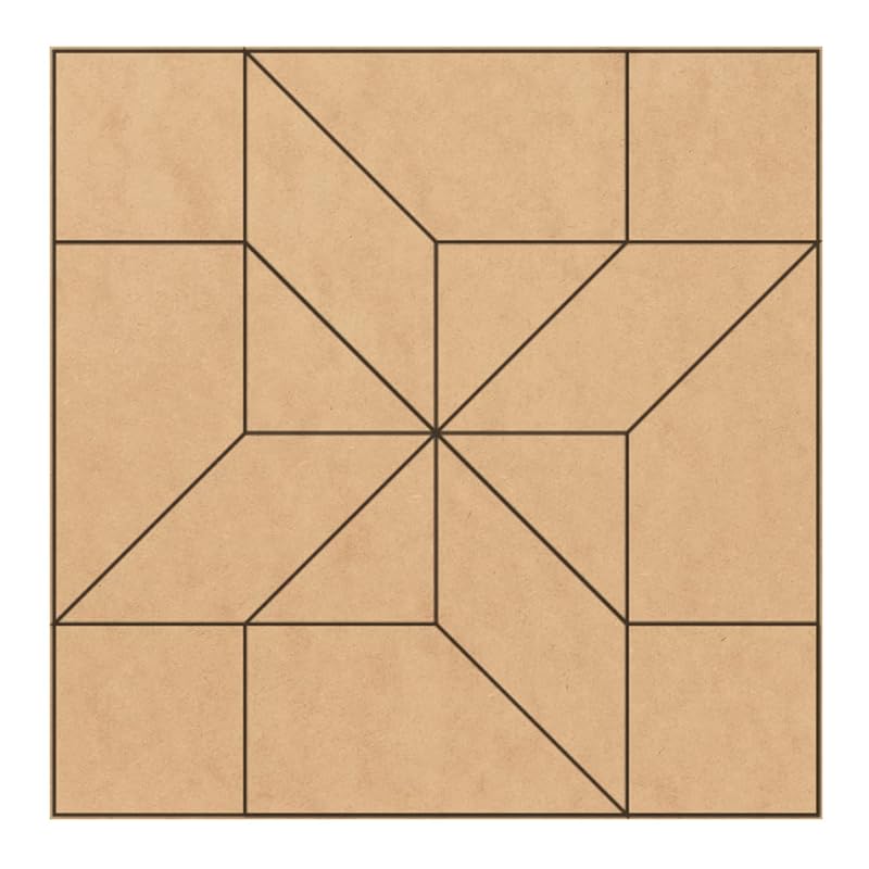 Large Water Wheel Unfinished Barn Quilt Kit, DIY Square Wooden Sign Stencils for Painting, Country Decor Canvas Quilts Blocks Patterns to Paint AVTRBoutique (21 inches, Friendship Star)