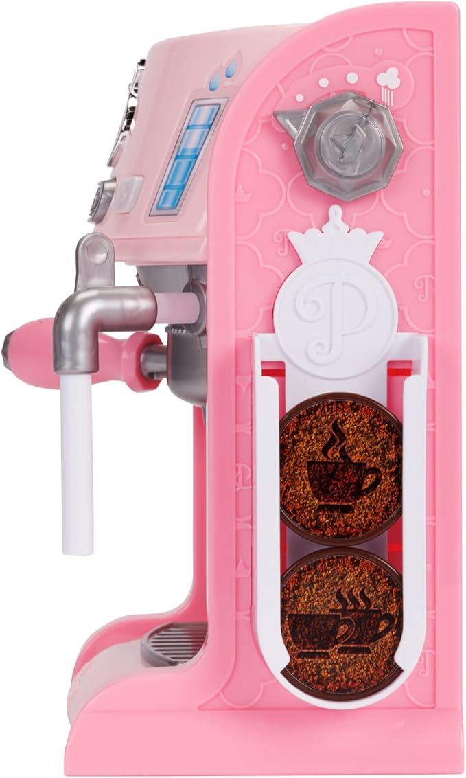 Disney Princess Style Collection Toy Espresso Machine for Kids, Coffee Maker Play Kitchen Accessories Gift for Girls & Kids