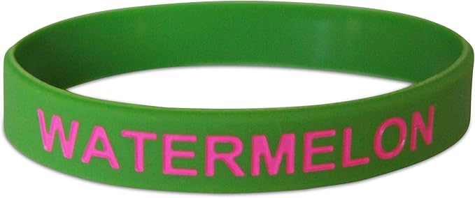 Novel Merk Watermelon Green Party Favor & School Carnival Prize Silicone Rubber Band Wristband Bracelet (12 pieces)
