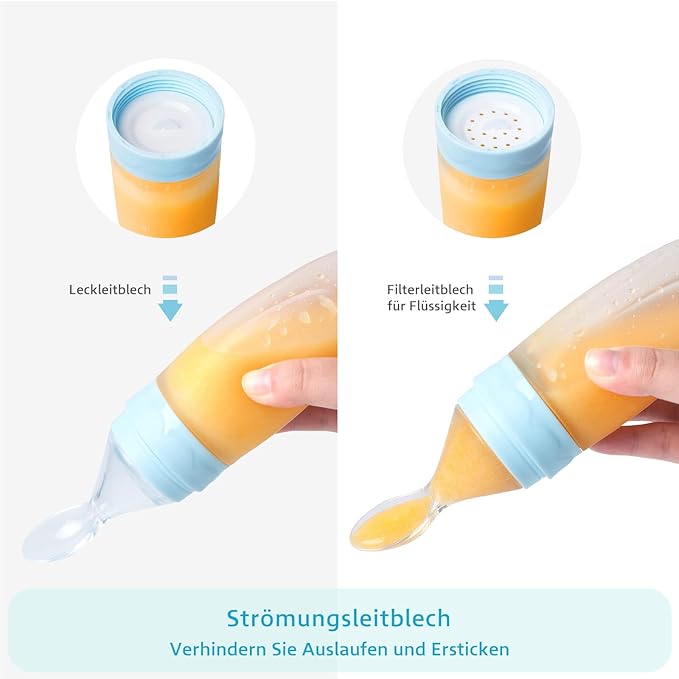 Termichy Baby Food Dispensing Spoon: Squeeze Feeder Dispenser for Baby - Self Feeding Bottle Spoon