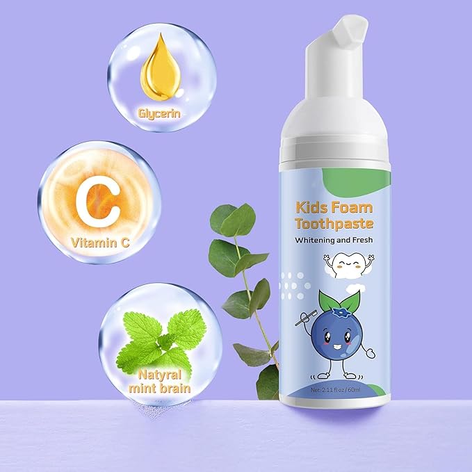 Moulis Foam Toothpaste Kids,Children Whitening Toothpaste with Low Fluoride & Natural Formula to Reduce Plaque,Toddler