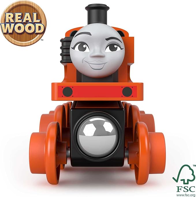 Thomas & Friends Wooden Railway Toy Train Nia Push-Along Wood Engine & Cargo Car for Toddlers & Preschool Kids Ages 2+ Years (Amazon Exclusive)