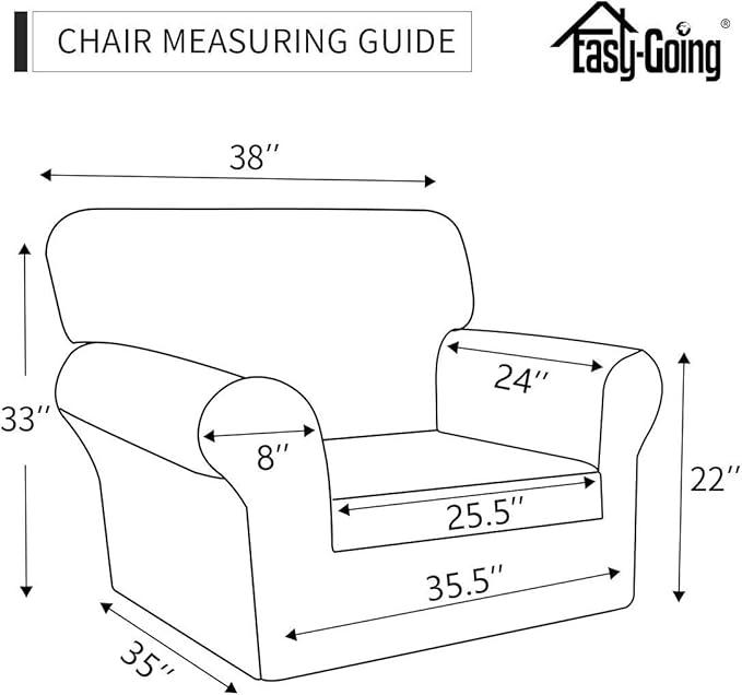 Easy-Going Sofa Slipcover Chair Cover Waterproof Couch Cover Washable Sofa Cover Non-Slip Fabric Furniture Protector with Pocket for Pets Covers Pets Kids Children Dog Cat (Chair, Greyish Green)