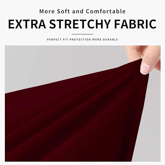Easy-Going 100% Dual Waterproof Oversized Cover Stretch Soft Couch Cover for Dogs, Sofa Slipcover for 3 Separate Cushion Couch Leakproof Furniture Protector for Kids, Pets Wine