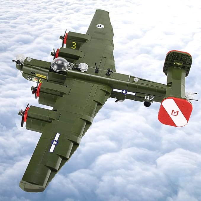 Feleph B-24 Liberator Bomber Aircraft Model Kit Airplane 788 Pieces Blocks WW2 Military Building Set for Kids Ages 6+ Compatible with Major Brands