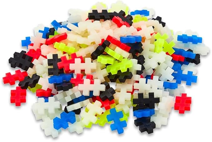 Plus-Plus - Glow Colour Mix - 240 Pieces - Creative Play, Building Blocks, Building, Developing Toys for Kids, STEM, STEAM, Produced in Denmark