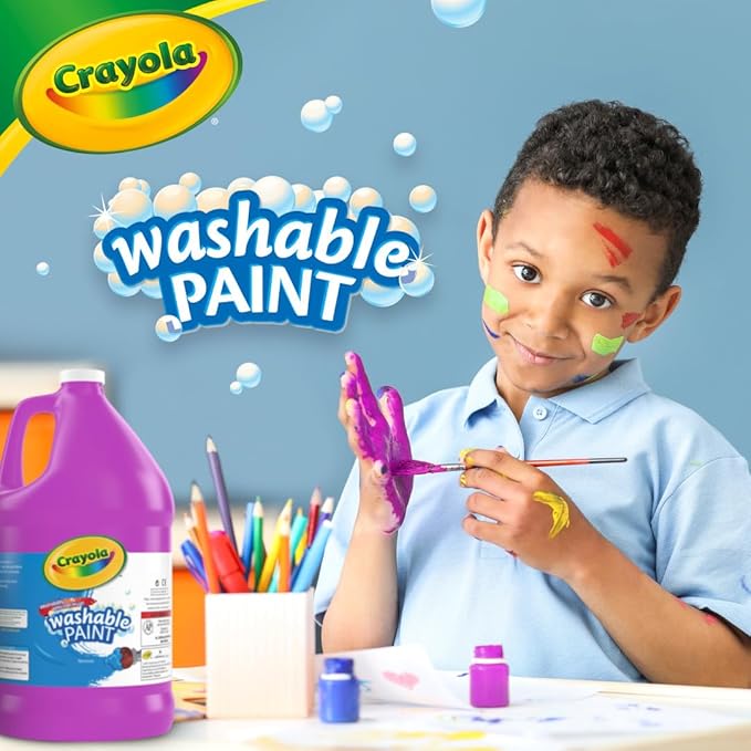 Crayola Washable Paint For Kids, Violet 1 Gallon, Kids Arts And Crafts Supplies, Non Toxic, Bulk