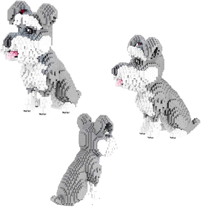 Larcele Dog Micro Building Blocks Animal Mini Building Toy Bricks,7185 Pieces KLJM-02 (Big Schnauzer)