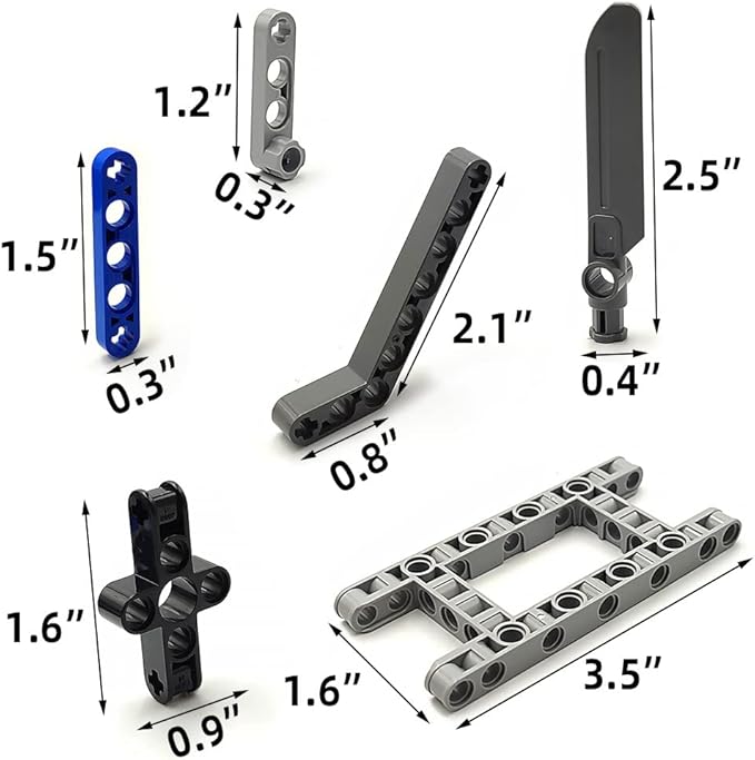 ZHX Technical Beam Set 266 Pieces - Chassis Frame Liftarm Beam Parts Piece Axles Connector for Technic Car STEM Engineering Building Brick Compatible with Major Brand Toys