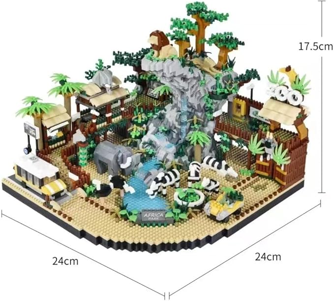 Zoo Building Model Set, 4800 Pcs Desert Zoo Micro Building Toys, Creative Zoological Park Building Model Set, Micro Particle Modular Building House Set, Gift for Adult and Kids (823)