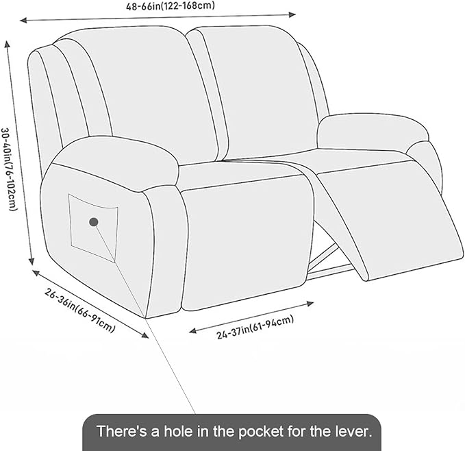 NORTHERN BROTHERS Recliner Chair Covers, Loveseat Chair Covers, Covers for Reclining Chairs, Recliner Couch Cover 2 Seat, Light Green