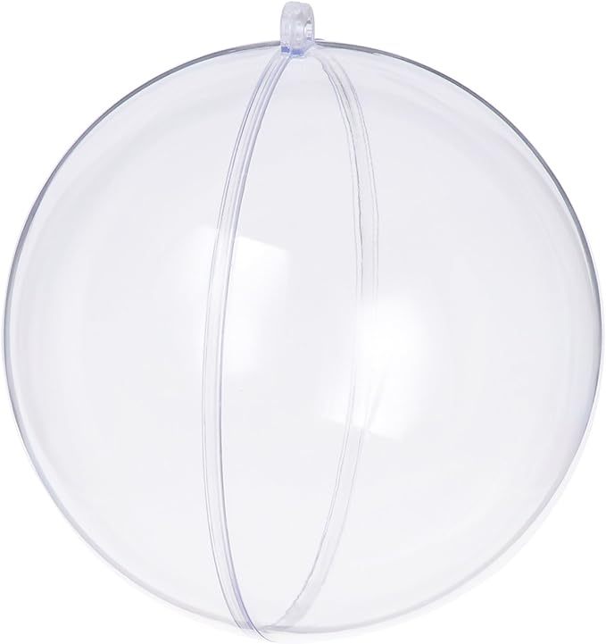 Clear Christmas Ornaments,Pack of 10 Individual 100mm Clear Plastic Ornaments for Crafts by S SEEKINGTAG