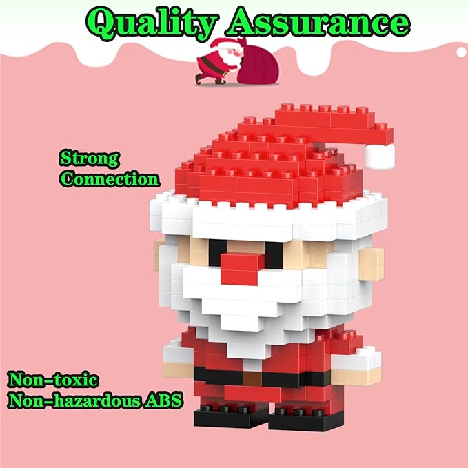 Christmas Santa Building Blocks Set Compatible with Lego Advent Calendar 2024 Stacking New Toys Holiday Present Box New Year Xmas Gifts for Kids for Boys & Girls and Adults
