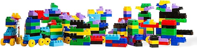 Dimple Large Building Blocks for Toddlers/Kids (600 Piece) Stackable, Multi-Colored, Interlocking Toys Safe, Non-Toxic Plastic Bright Colors, Waterproof Boys, Girls Age 3 for Kids