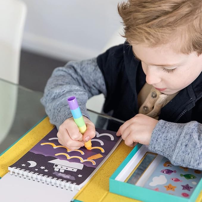 Tiger Tribe Coloring Set - Beach - Take Along Travel Art Kit - All Supplies Included - Easy Clean Up and Storage - Ages 3+ - 60640