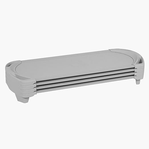 Children’s Factory SpaceLine Nap Cots, Kids Daycare and Preschool Sleeping Cot, Standard Size, Set of 4, Gray