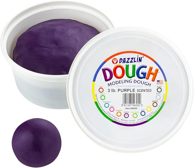 Hygloss Play Modeling Dough - Purple Dough Scented - Safe & Non-Toxic for Kids Arts & Crafts - Party Favors - Classroom Supplies - 3lb
