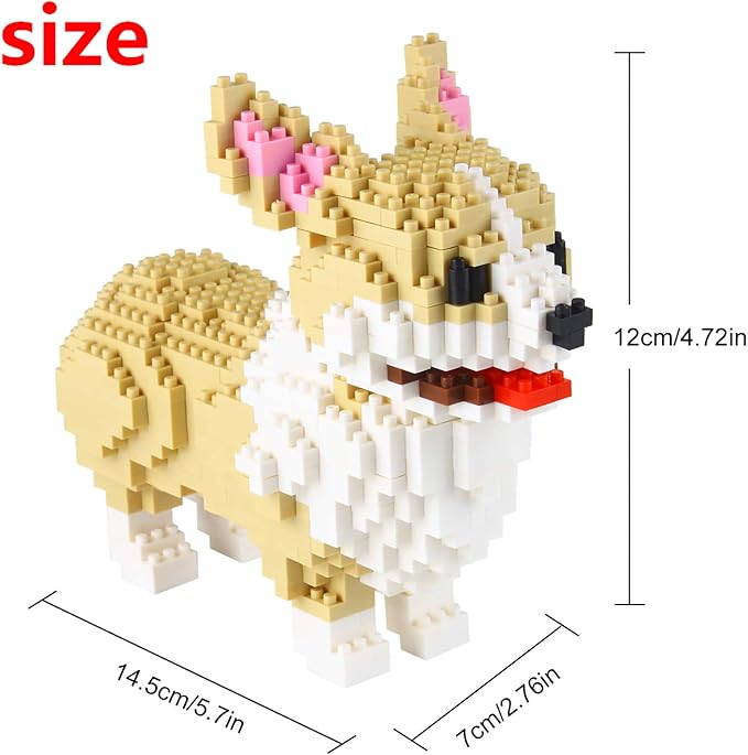 Larcele Micro Dog Building Blocks Pet Mini Building Toy Bricks,950 Pieces KLJM-02 (Welsh Corgi)