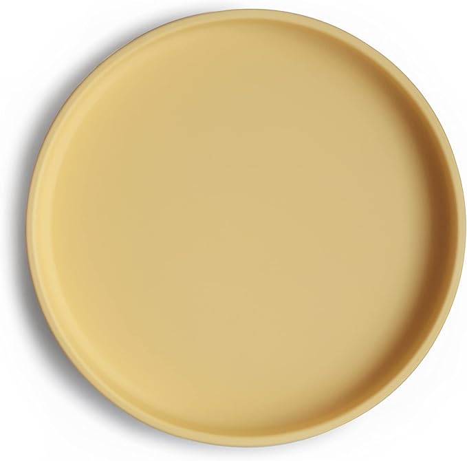 mushie Classic Silicone Suction Plate | BPA-Free Non-Slip Design (Daffodil)