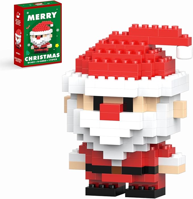 Christmas Santa Building Blocks Set Compatible with Lego Advent Calendar 2024 Stacking New Toys Holiday Present Box New Year Xmas Gifts for Kids for Boys & Girls and Adults