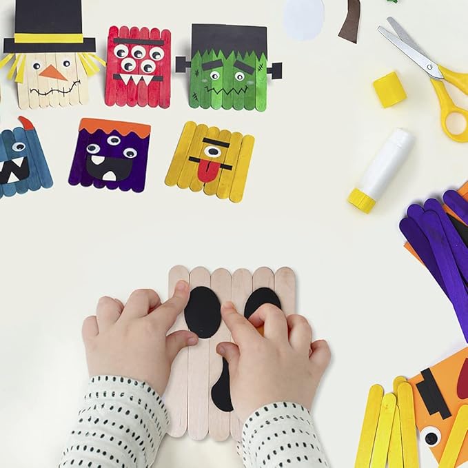 Geltvilra 10 Pack Halloween Arts and Crafts Kits for Kids Halloween Toys Monster DIY Assorted Pumpkins Frankenstein