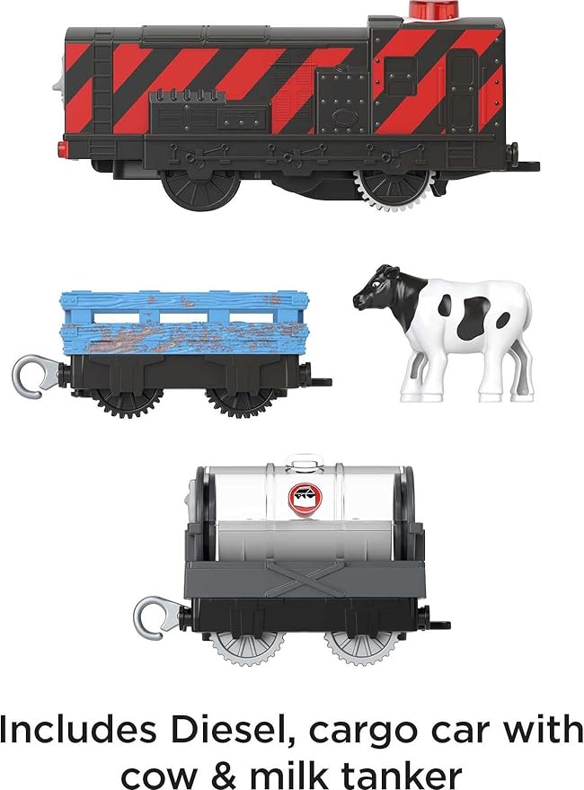 Thomas & Friends Motorized Toy Train Talking Diesel Engine with Sounds Phrases & Cow Cargo for Preschool Pretend Play Kids Ages 3+ Years