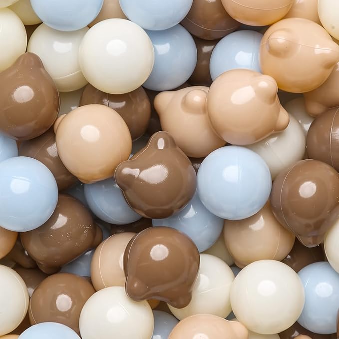 GOGOSO Bear Ball Pit Balls Shapes BPA Free Plastic Play Balls Crush Proof Kids Toddlers Baby Pastel Pelotas Toy Shaped Giant Friendship Bracelet