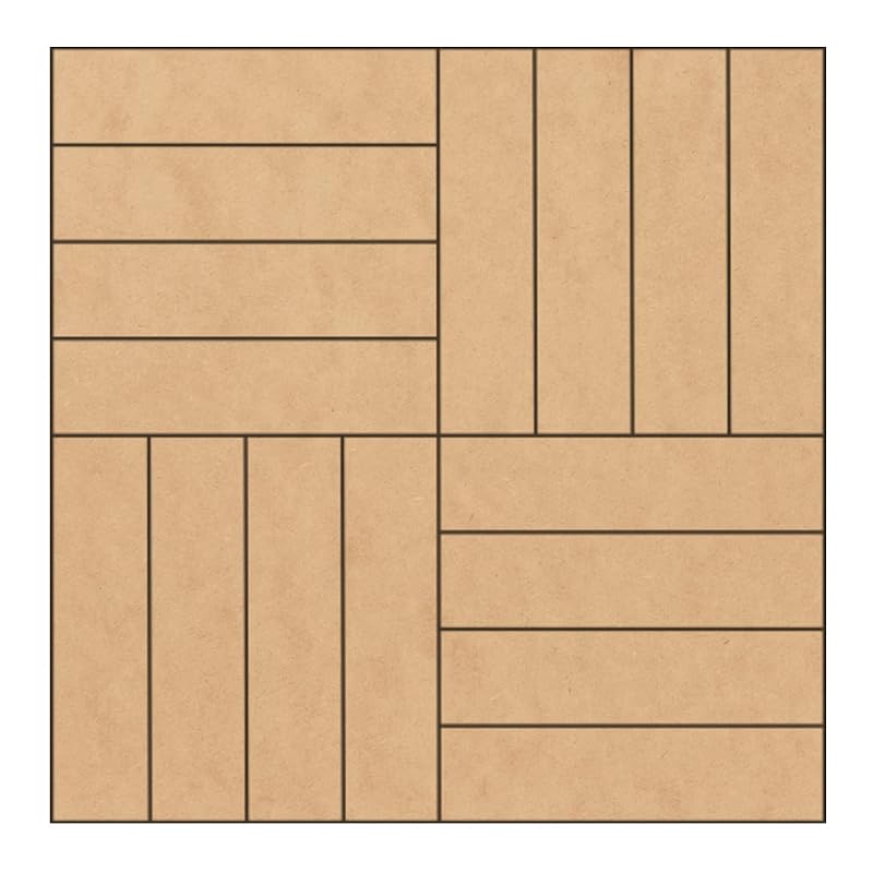 Unfinished Barn Quilt Square Wooden Sign, Country Decor Canvas Quilts Blocks (6 inches, Rail Fence)