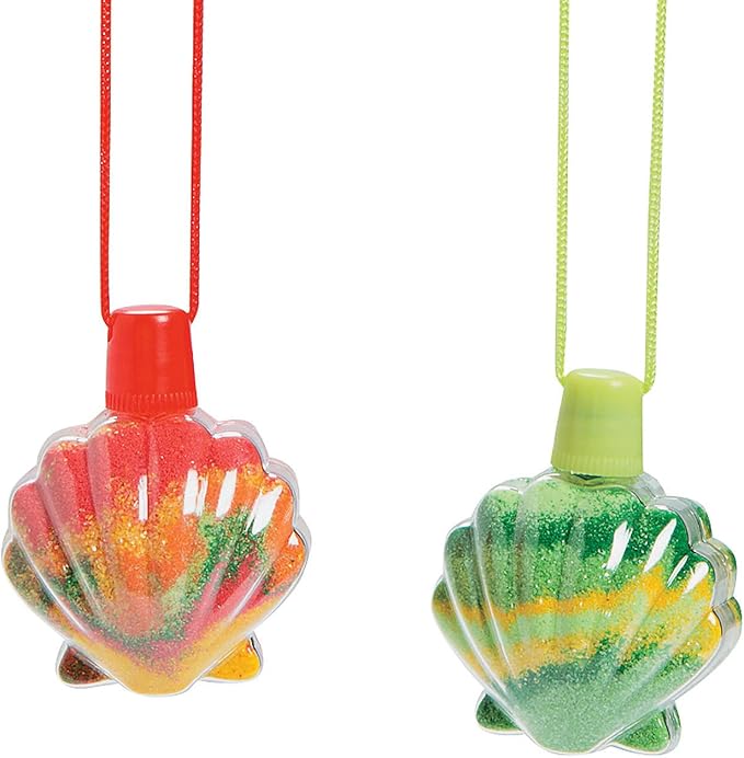 Fun Express Sea Shell Sand Art Necklace - Makes 12 - DIY Crafts for Kids