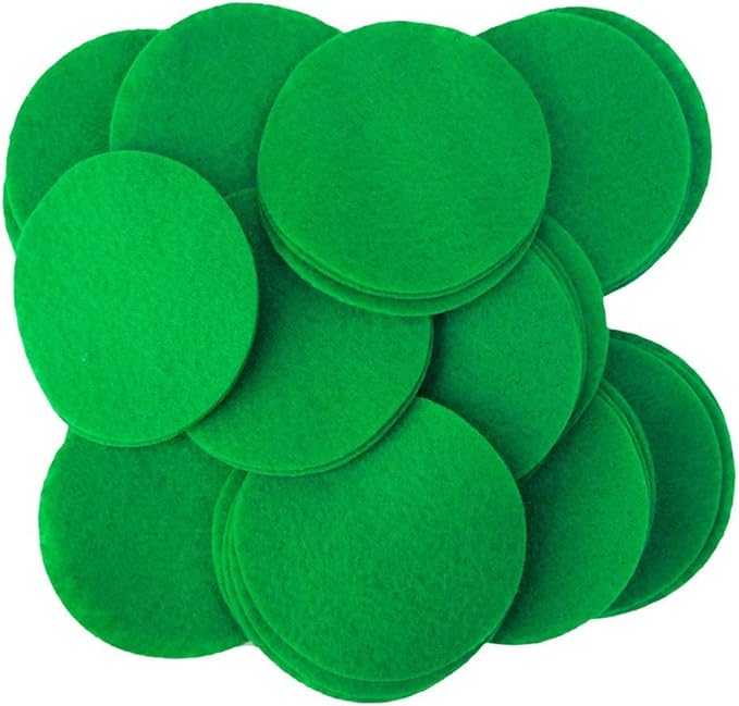 Playfully Ever After Green Felt Circle Stickers (3 inch - 30pc)