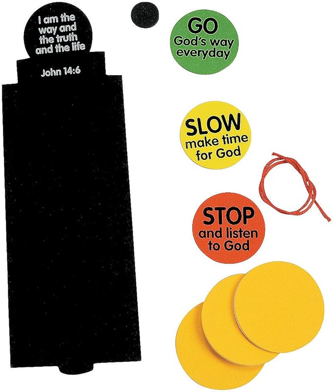 Inspirational Traffic Light Craft Kit - Makes 12 - Features Bible Scripture John 14:6. - Crafts for Kids and Fun Home Activities