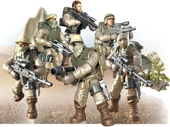 8 PCS Building Block City Policeman Action Mini-Figures with Multiple Military Weapons Accessories SWAT Model Equipment Assembly Building Toys Party Favors Gift for Boys